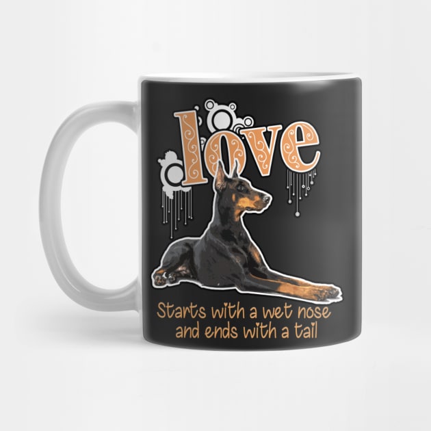 Dobie Mom print Funny Gift for Doberman Dog Mom by theodoros20